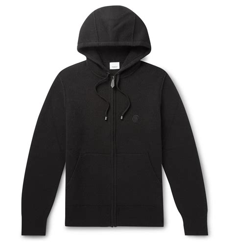 black burberry hoodie zip